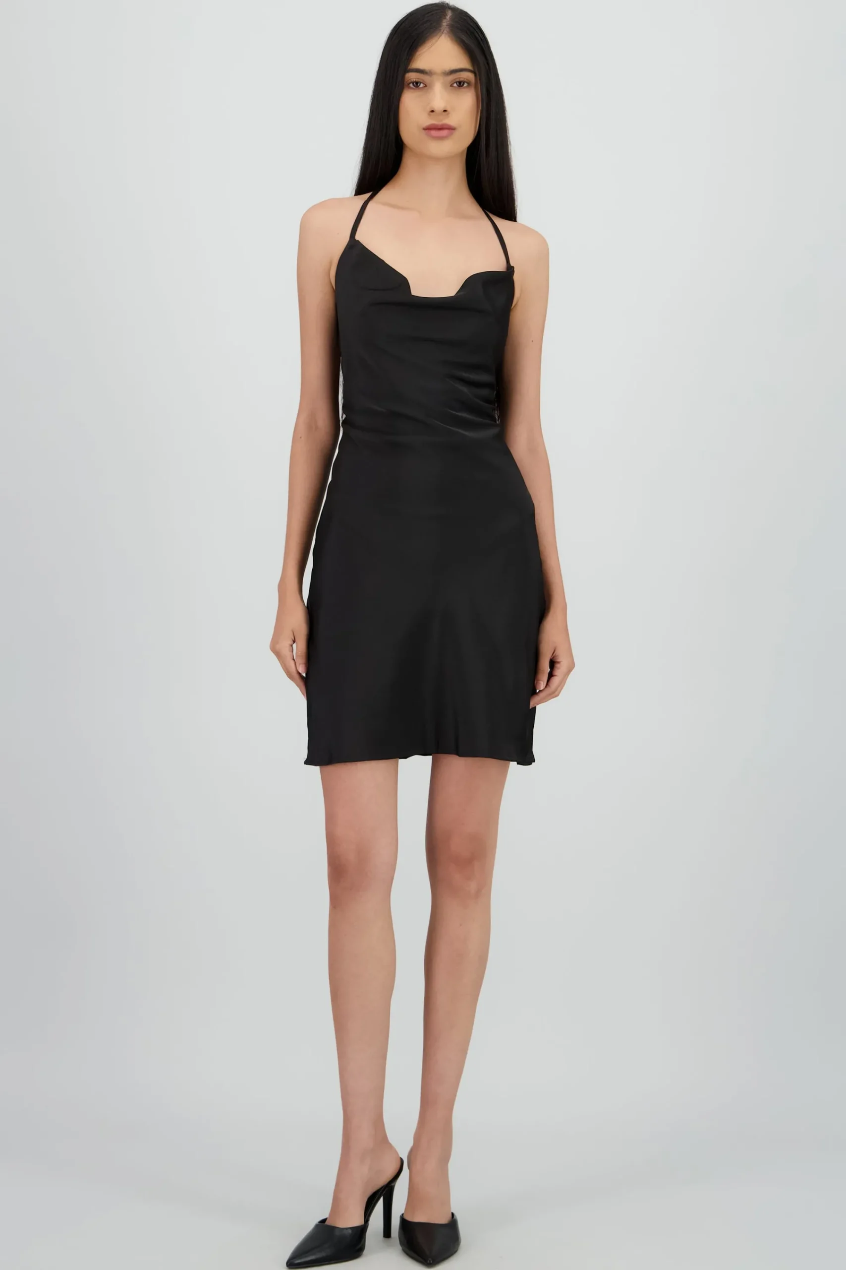 Shasa Open Back Satin Mini Dress