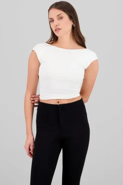 Shasa Open Back Short Sleeve Top