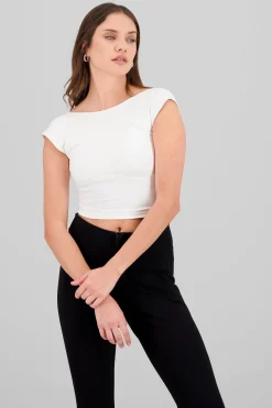 Shasa Open Back Short Sleeve Top