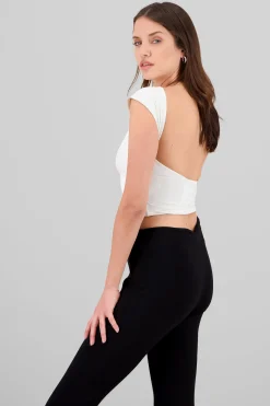 Shasa Open Back Short Sleeve Top