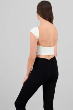 Shasa Open Back Short Sleeve Top