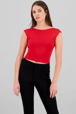 Shasa Open Back Short Sleeve Top