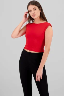 Shasa Open Back Short Sleeve Top