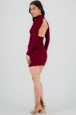 Shasa Open Back Solid Dress
