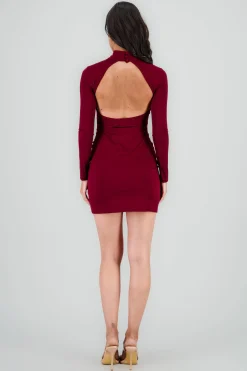 Shasa Open Back Solid Dress
