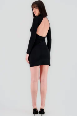 Shasa Open Back Solid Dress