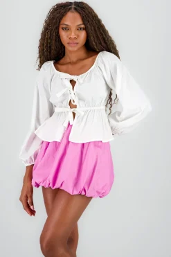 Shasa Open Front Solid Top with Bows