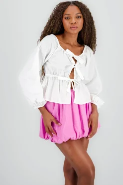 Shasa Open Front Solid Top with Bows