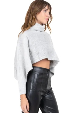 Shasa Open HighNeck Crop Sweater