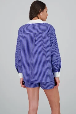Shasa Oversized Contrast Striped Shirt