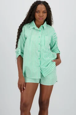 Shasa Oversized Long Shirt with Stripe Detail