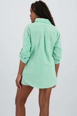 Shasa Oversized Long Shirt with Stripe Detail