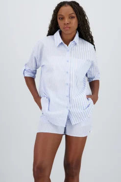 Shasa Oversized Long Shirt with Stripe Detail