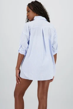 Shasa Oversized Long Shirt with Stripe Detail