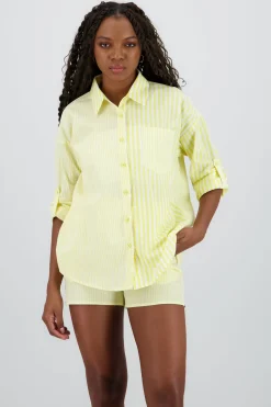 Shasa Oversized Long Shirt with Stripe Detail