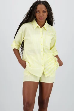 Shasa Oversized Long Shirt with Stripe Detail