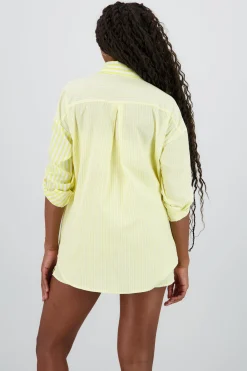 Shasa Oversized Long Shirt with Stripe Detail