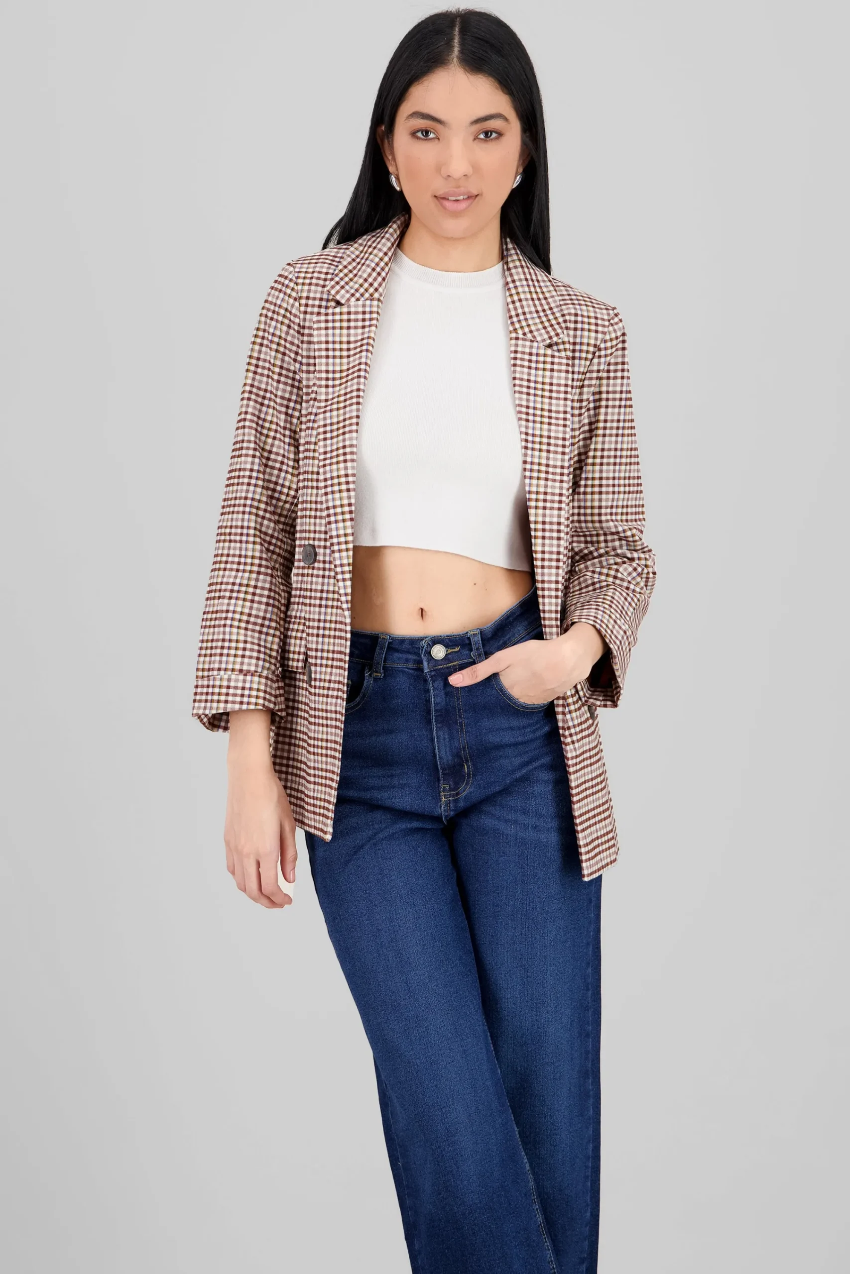 Shasa Oversized Plaid Blazer