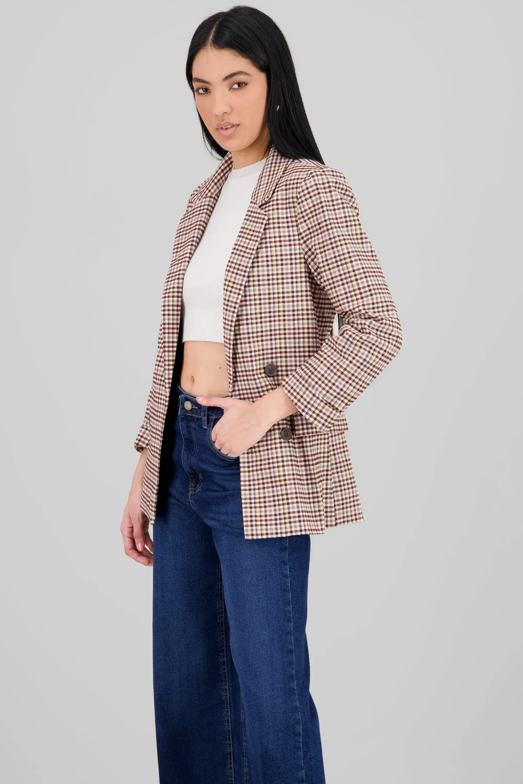 Shasa Oversized Plaid Blazer