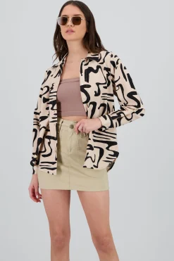 Shasa Oversized Shirt with Abstract Print