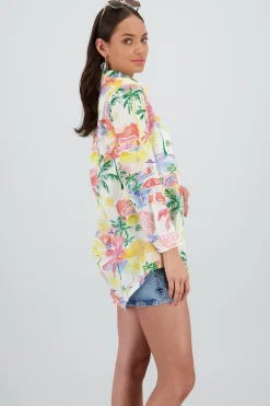 Shasa Oversized Short Sleeve Button Up Shirt