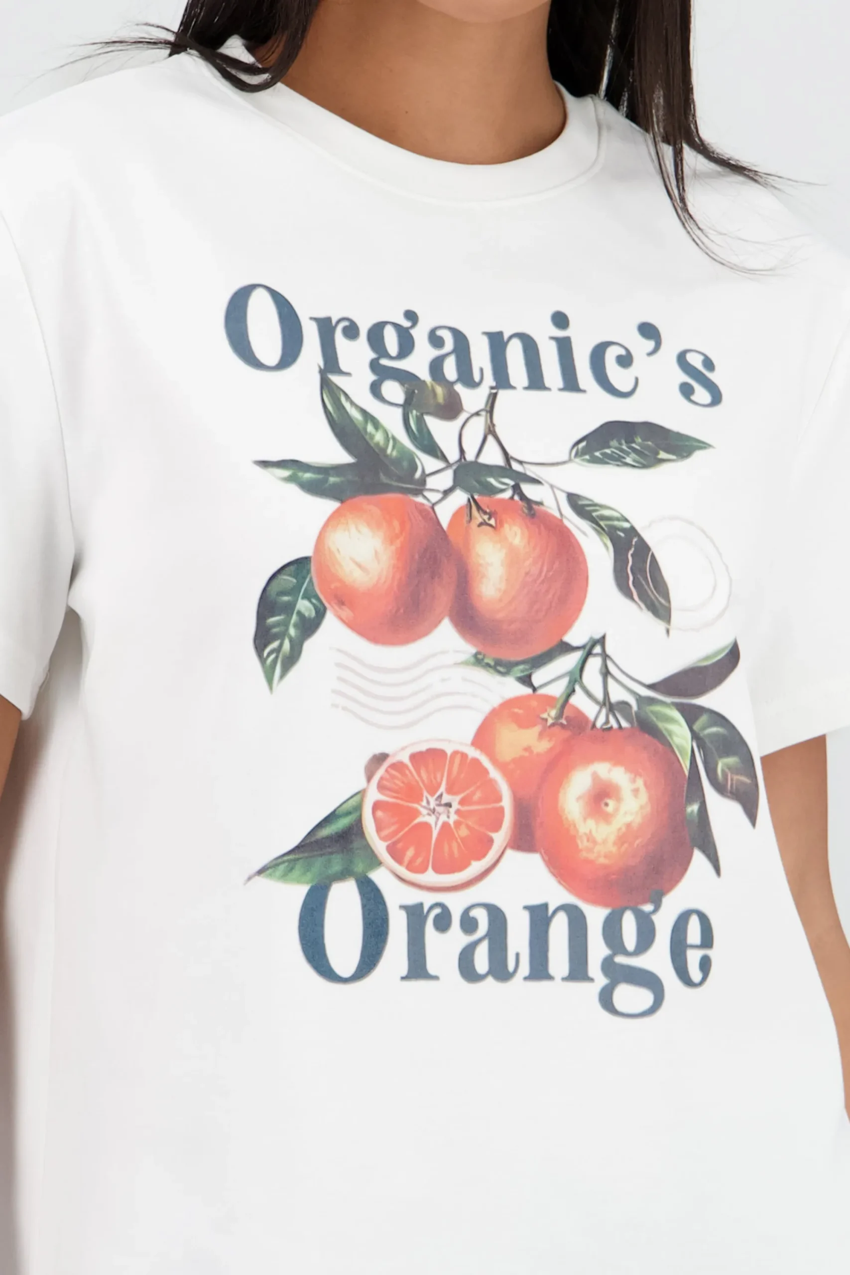 Shasa Oversized Short Sleeve T Shirt with Orange Print