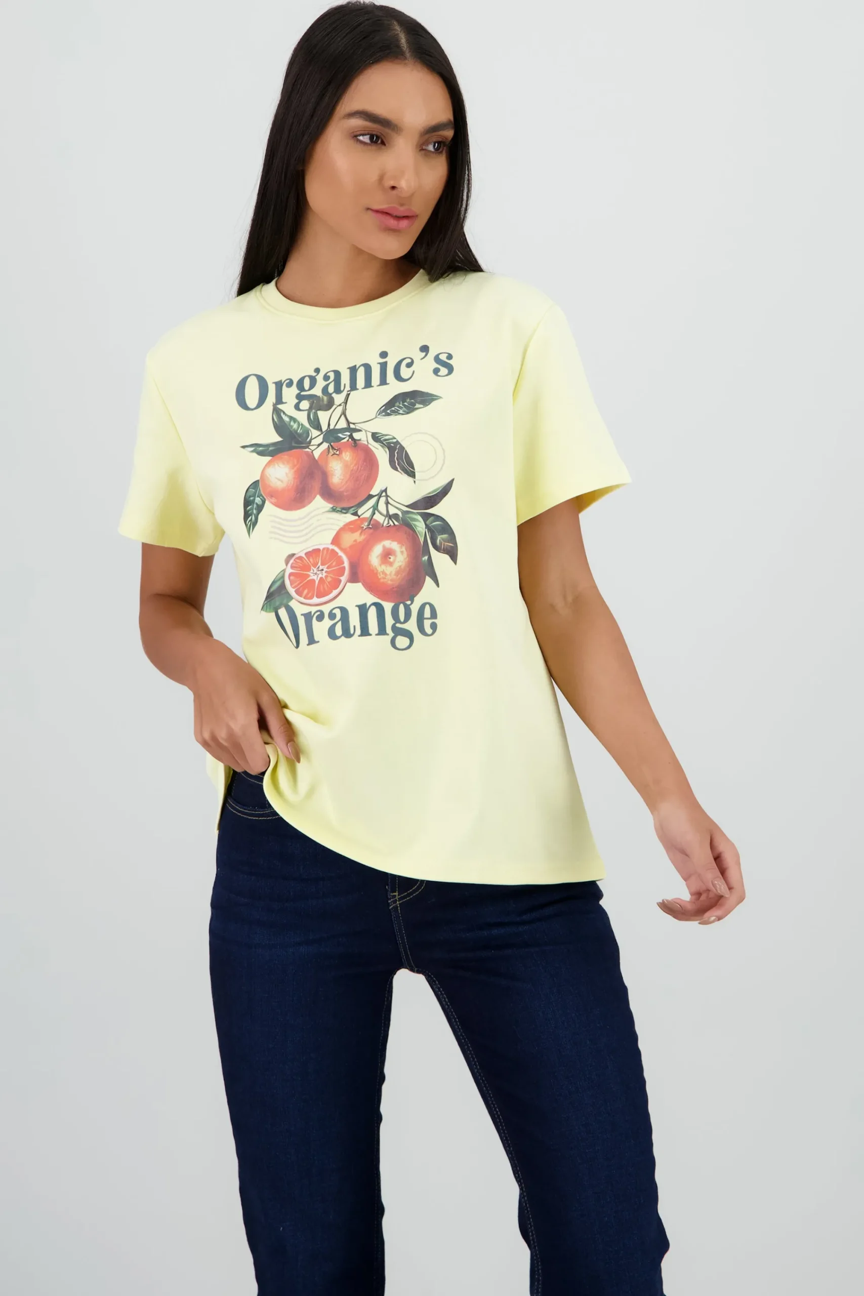 Shasa Oversized Short Sleeve T Shirt with Orange Print
