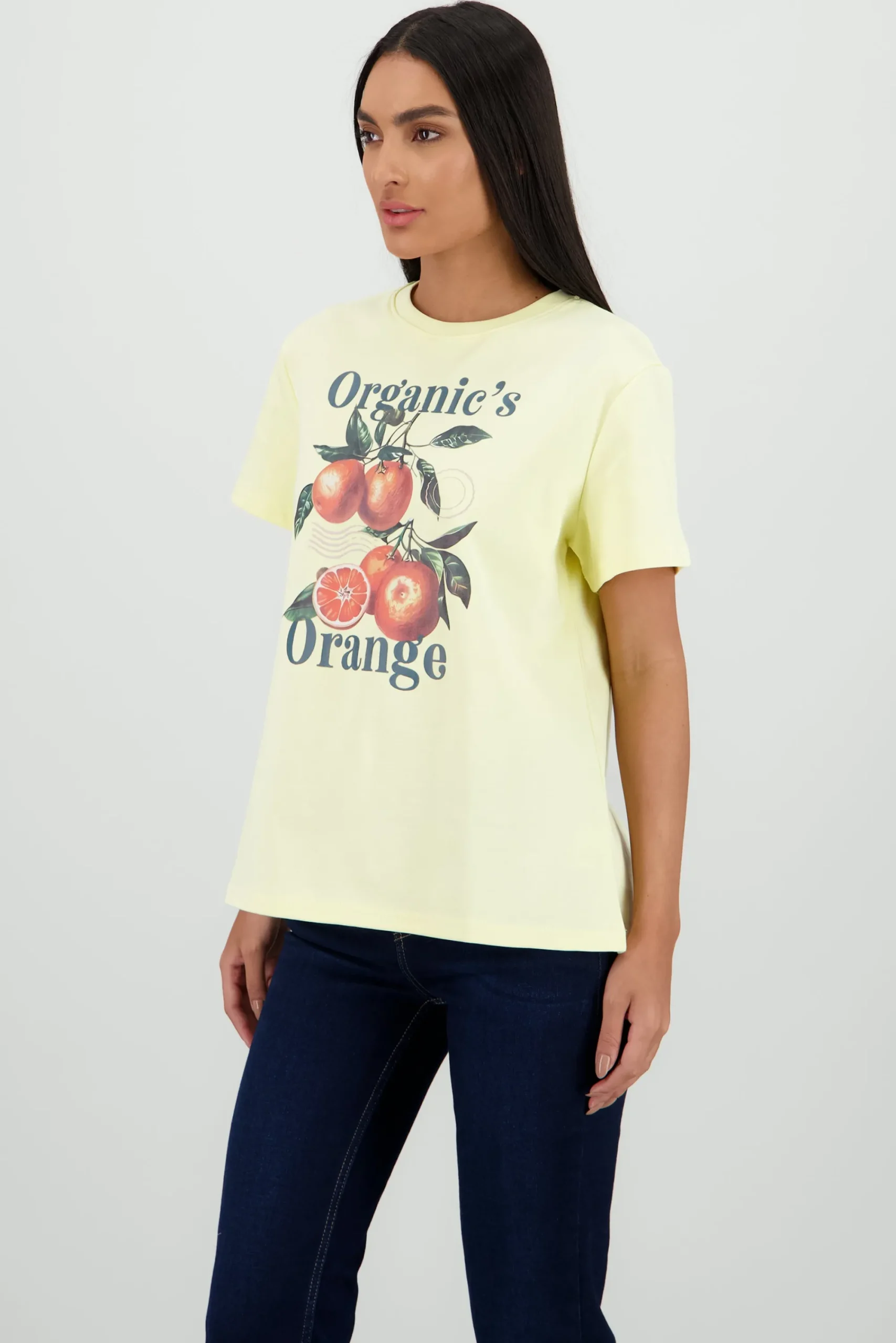 Shasa Oversized Short Sleeve T Shirt with Orange Print