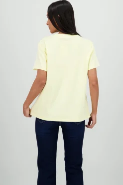 Shasa Oversized Short Sleeve T Shirt with Orange Print