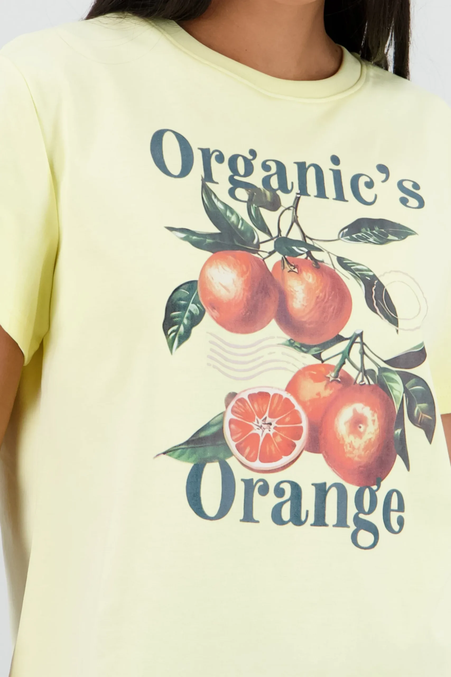 Shasa Oversized Short Sleeve T Shirt with Orange Print