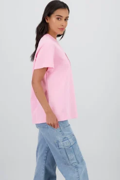 Shasa Oversized Short Sleeve T Shirt with Pomegranate Print