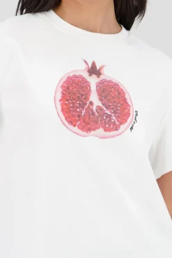 Shasa Oversized Short Sleeve T Shirt with Pomegranate Print
