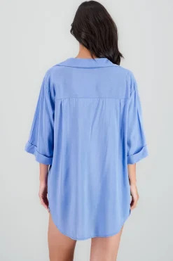 Shasa Oversized Short Sleeve V Neck Shirt