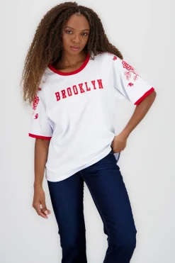 Shasa Oversized Sports T Shirt with Embroidery Details