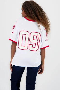 Shasa Oversized Sports T Shirt with Embroidery Details