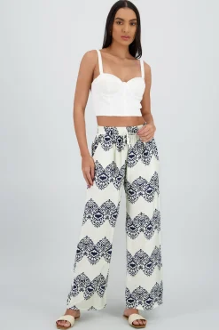 Shasa Paisley Print Flowy Pants