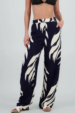 Shasa Palm Print Flowy Pants