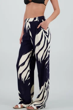 Shasa Palm Print Flowy Pants