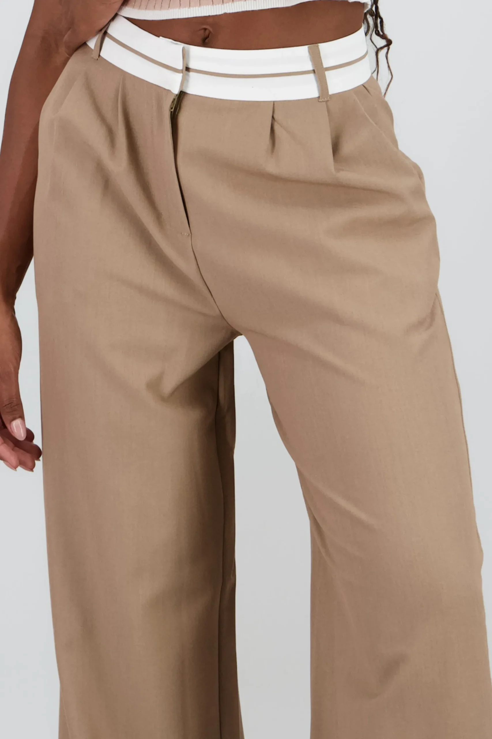 Shasa Pants with Contrast Waistband