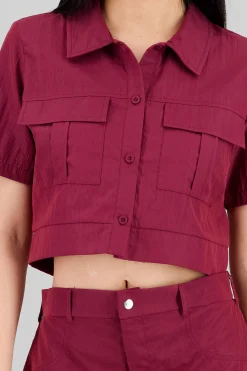 Shasa Peach Feel Crop Shirt