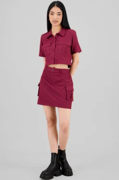 Shasa Peach Feel Mini Cargo Skirt