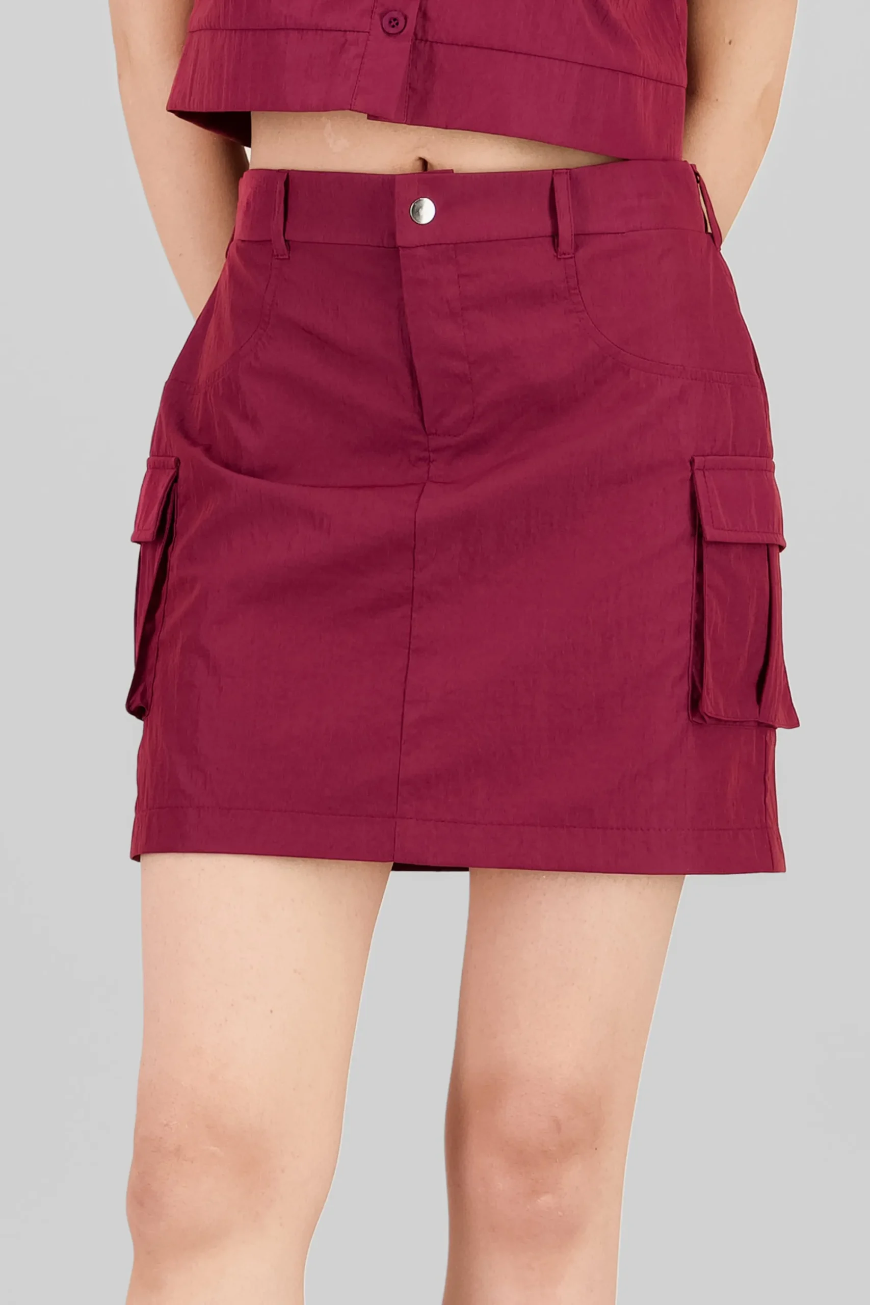 Shasa Peach Feel Mini Cargo Skirt