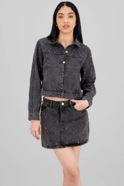Shasa Pearl Appliqué Trucker Jacket