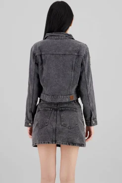 Shasa Pearl Appliqué Trucker Jacket