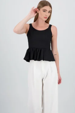 Shasa Peplum Poplin Top