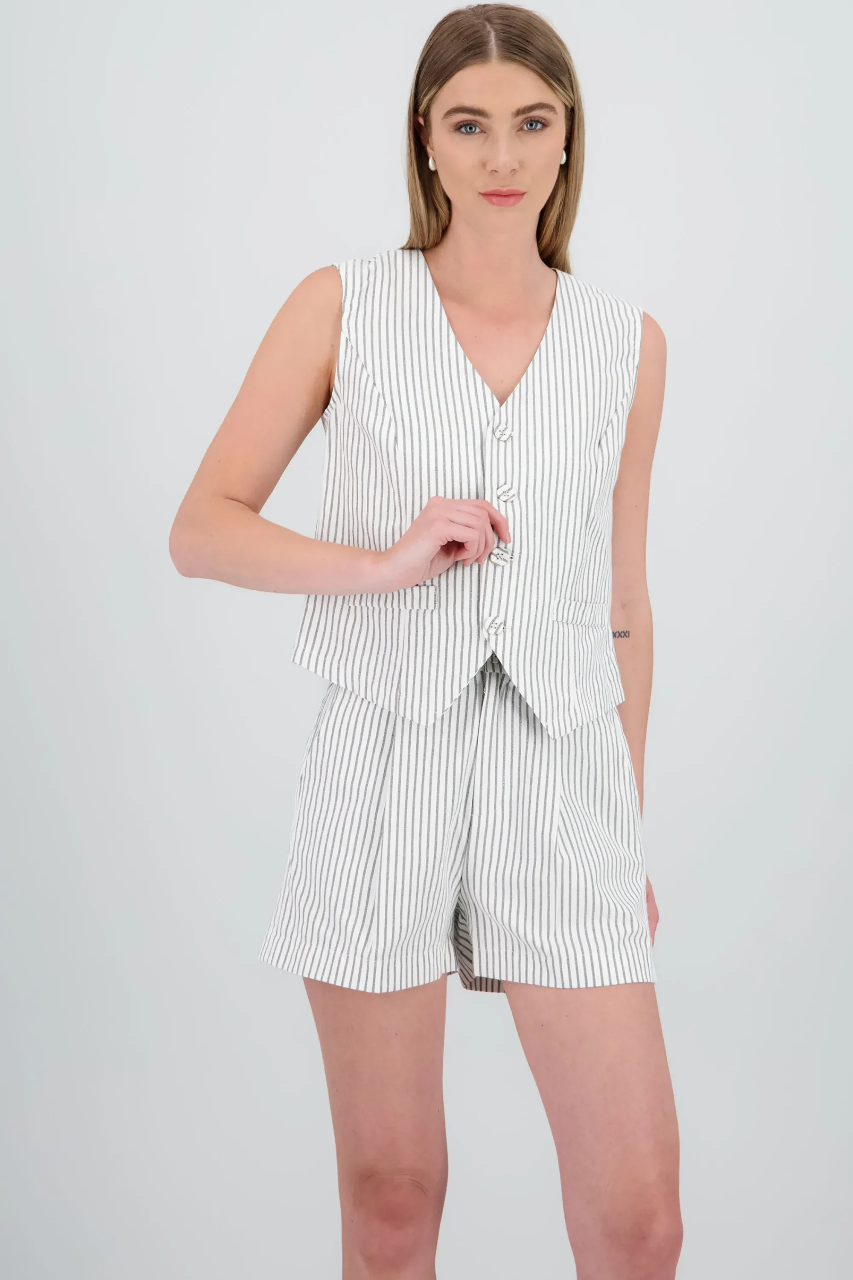Shasa Pinstripe Tailored Vest