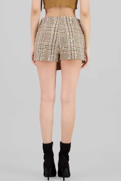 Shasa Plaid and Sequined Skort