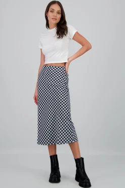 Shasa Plaid Midi Skirt