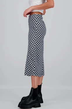 Shasa Plaid Midi Skirt
