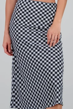 Shasa Plaid Midi Skirt